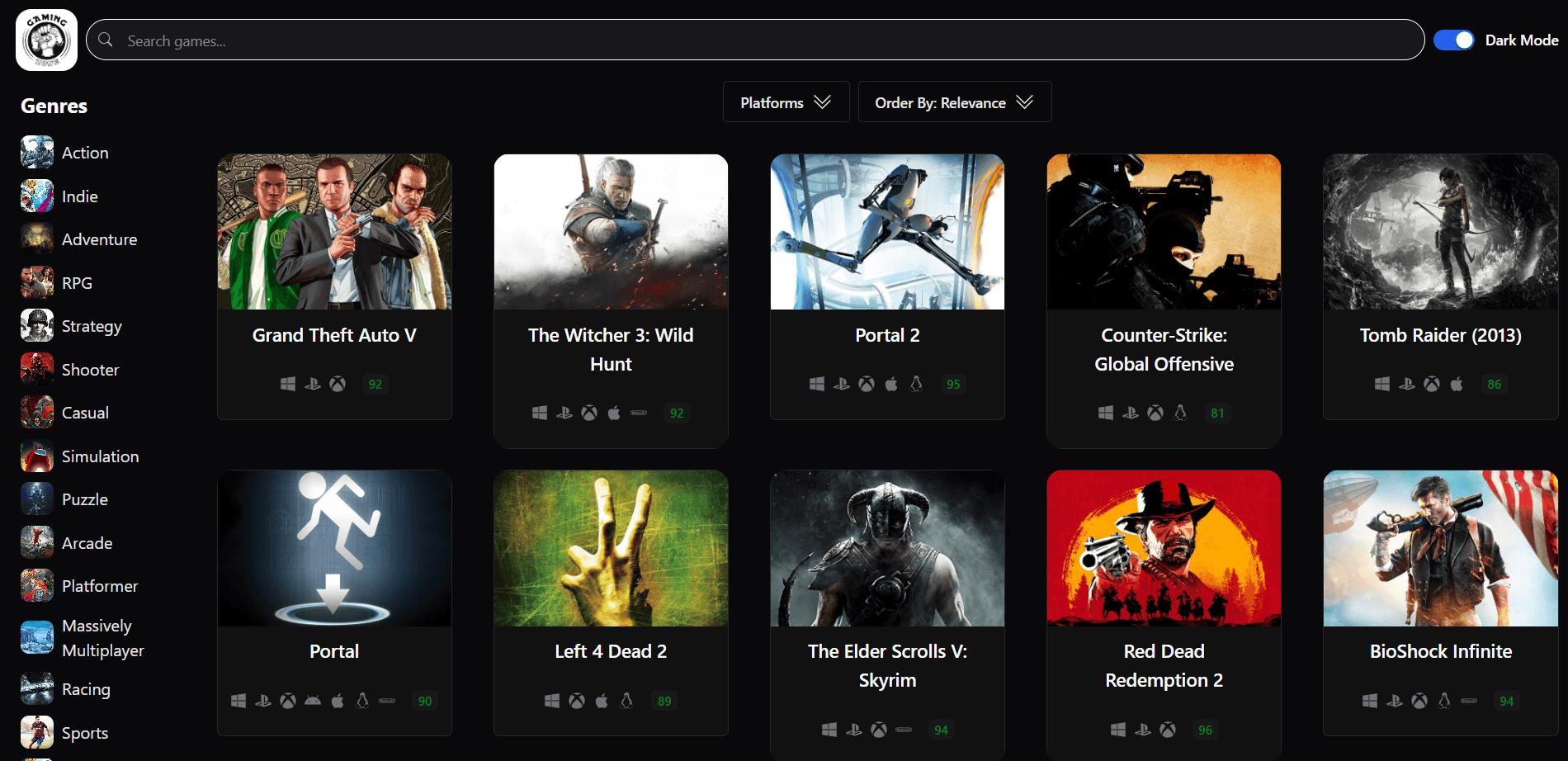 Game Discovery Web App
